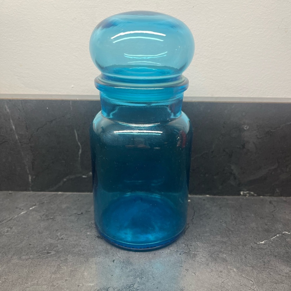 Vintage Blue Apothecary Jar Made in Belgium